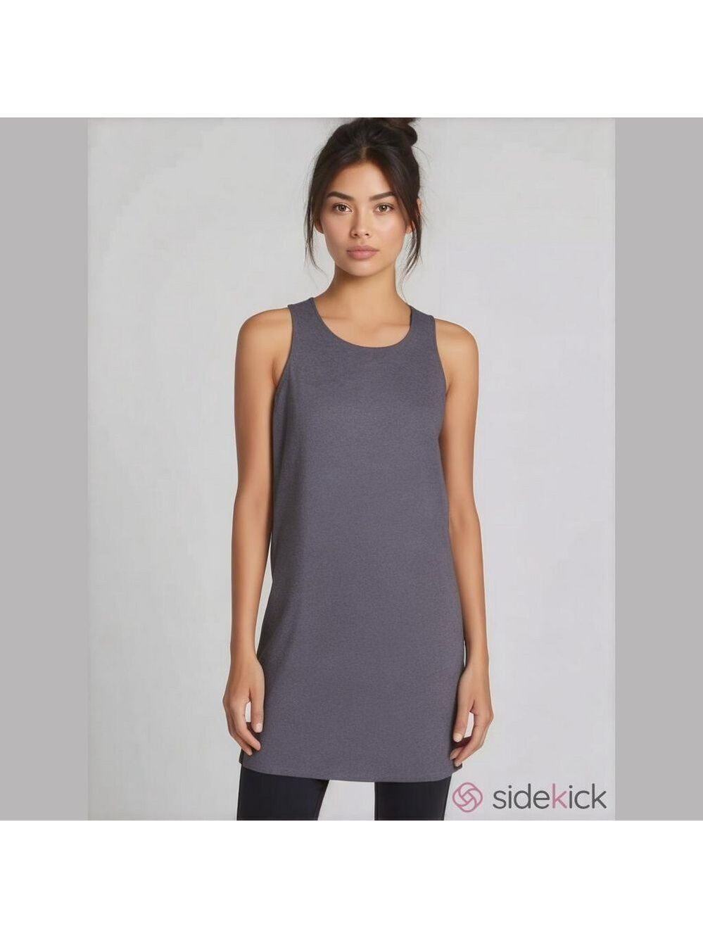 Victorias Secret Tank Dress Womens Size Small Gray Knit Peep Open Back Mini Logo